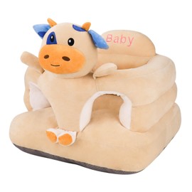KAKIBLIN Baby Sit Up Chair, Support Sofa,Sit Me Up Floor Seat for Baby,Soft Plush Cartoon Animals Learning to Sitting Chair Seats for 3-24 Month Girls and Boys,PP Cotton Full Filling (Cow)