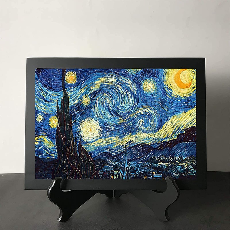 Guffman 12 Inch Wooden Display Stand - Black Wood Plate