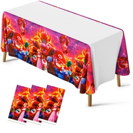 Sidesea Birthday Table Cloth, 3Pack Table Cloth Party for Boys 180 * 108cm Waterproof Cartoon Party Tablecloth Rectangular Plastic Birthday Table Cover for Kids Party Decorations