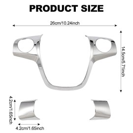 JSCARLIFE Steering Wheel Cover Trim for 2012-2014 Fd Focus MK3 and 2013-2015 F-or-d Kuga, Car Styling Steering Wheel Trim Cover Sticker Decoration Car Interior Accessories (Silver)