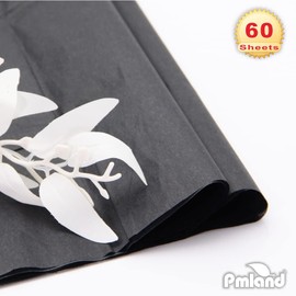 PMLAND Gift Wrapping Tissue Paper- Black Color - 20 Inches x 26 Inches 60 Sheets
