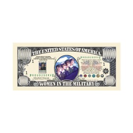 SET OF 5 BILLS-WOMEN IN THE MILITARY COMMEMORATIVE MILLION DOLLAR BILL