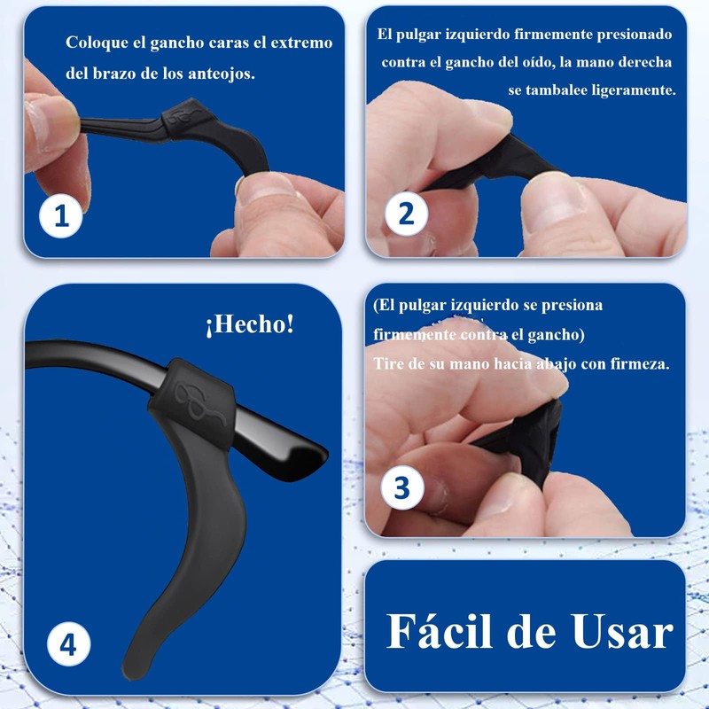 20 Pares de Retenedores de Gafas para Patillas, Agarraderas para