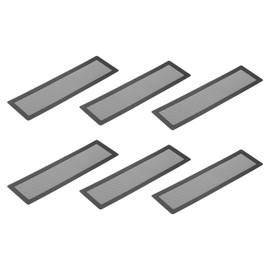 YOKIVE 6 Pcs Floor Vent Covers, Sticky Floor Register Cover PVC Mesh Air Vent Screen Filters, Great for Home Floor, Wall, Ceiling, Catch Debris Hair Dust (Black, 14-Inch x 4-Inch)