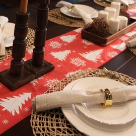 Lang Horn Handmade Christmas Table Runner with Printed Christmas Motif 3 (Long 30 cm x 270 cm)