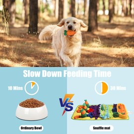 Snuffle Mat for Dogs Large Breed, 32'' X 20'' Sniff Mat for Dogs Slow Eating and Treats Mind, Enrichment Digging Toys for Dogs Mental Stimulation & Encourages Natural Foraging Skills (Red-Blue)