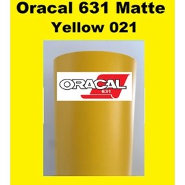 Oracal 631 Matte Yellow 021 Sign Vinyl Indoor Wall Removable 12"x 10 ft