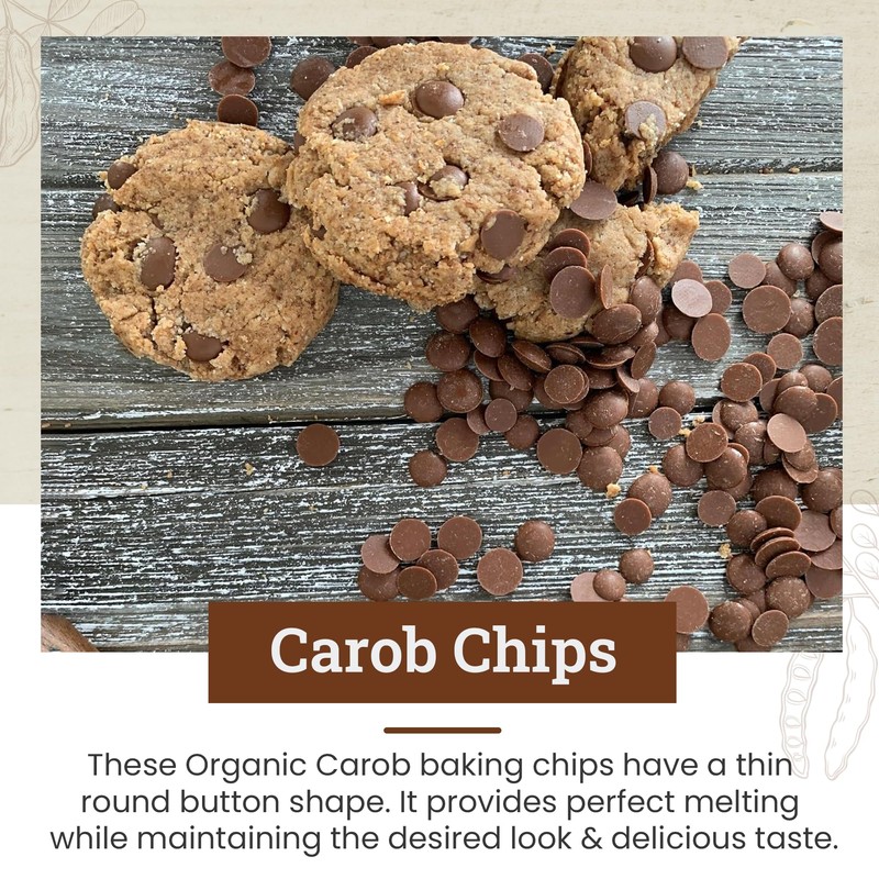 Missy J's organic Unsweetened Carob Chips 8 Oz, Vegan, Gluten