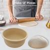 FEHNAG 4Pcs Stackable Silicone Pizza Dough Proofing Containers with Lids,Pizza