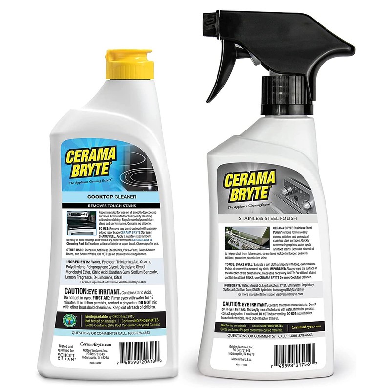 Cerama Bryte Stainless Steel Appliance Cleaner & Removes Tough Stains