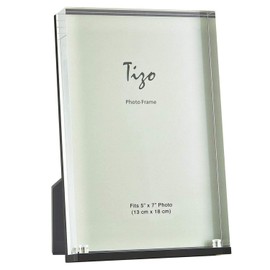 TIZO Design Vertical 5x7 Lucite Picture Frame, Durable 1 Inch Thick Clear Lucite & Magnetic Closures, Elegant & Practical Boutique Quality Photo Frame (Multiple Colors Available)