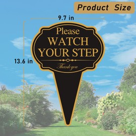 XIAOKAIYAN Please Watch Your Step Sign with Stake Outdoor