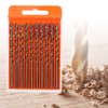 10Pcs Cobalt Drill Bits Set Twisted High Speed Steel 3/16In