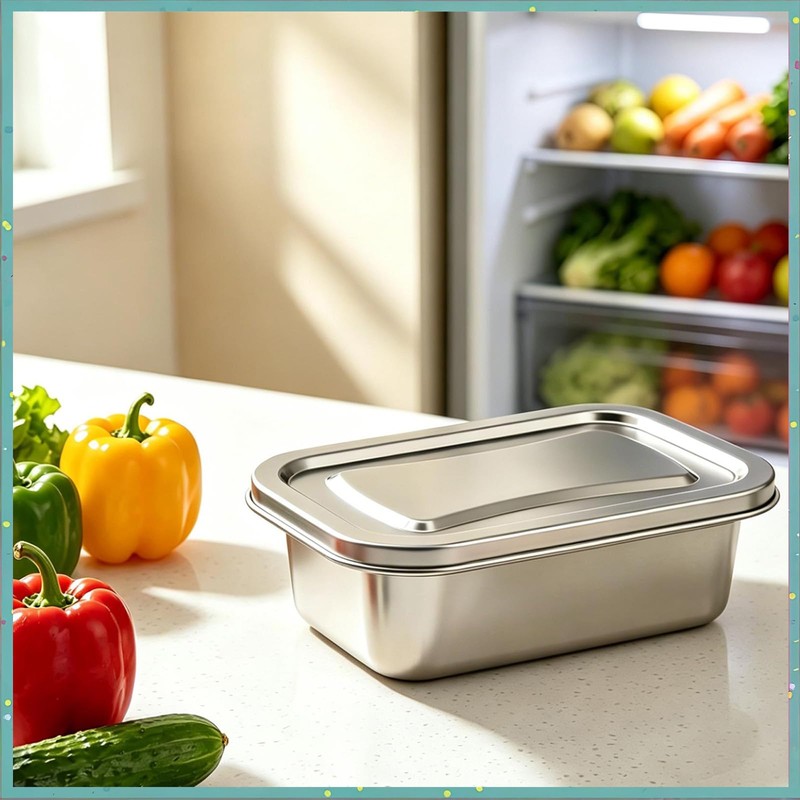 Stainless Steel Ice Cream Containers with Airtight Lids,1.2 Quarts