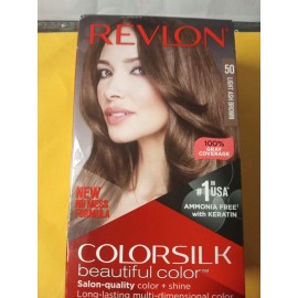 Revlon Colorsilk Beautiful Hair Color #50 Light Ash Brown 1 App, 100 Gray Covera