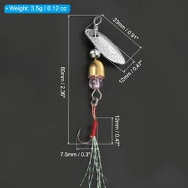 PATIKIL Fishing Lures Spinnerbait, 5 Pack Trout Lures Rooster Tail Fishing Lures Single Hook Trout Spinners 1/8 oz with Tackle Boxes for Freshwater Saltwater Fishing, Silver Tone