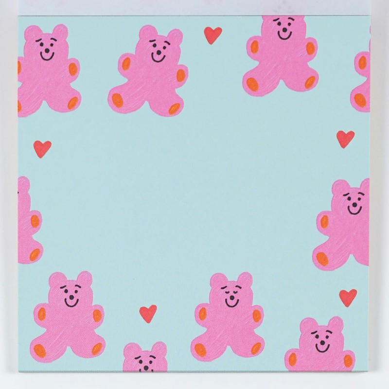 Chic Greeting Life Square Memo Bear MMN-487 Blue