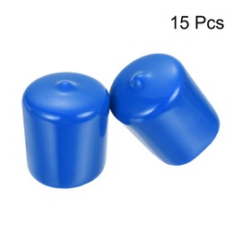 QUARKZMAN Pack of 15 Rubber End Caps 30 mm ID Vinyl Round End Cap Cover Screw Thread Protective Caps Blue