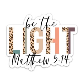 Christian Faith Stickers, Vinyl Waterproof Be The Light Bible Verse Mathew 5:14 Stickers, Inspirational Worship Religious Decals for Laptop Water Bottle Journaling