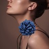 Dainty Satin Rose Flower Brooches Flower Choker Necklace for Women