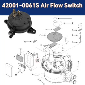 42001-0061S Air Flow Switch Compatible with Pentair mastertemp 400 Starite Max E Therm and Pentair Mastertemp Pool and Spa Water Heater