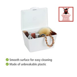 WENKO Brasil Storage Box with Lid, TPE, White, 19 x 15.5 x 10 cm