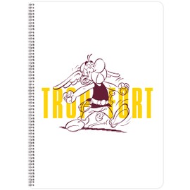 Clairefontaine 813058C - An Asterix Spiral Notebook - A4 21x29.7 cm 148 Lined Pages with 90g White Paper Margin - 1 Asterix visual and 1 Obelix visual, random delivery