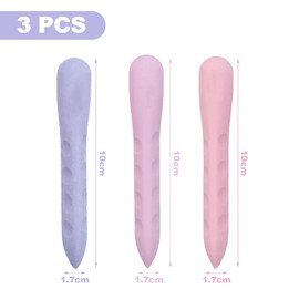 Set of 3 triangular erasers, grip, soft 2B eraser, eraser set, soft eraser, aesthetic erasers, triangle eraser for school, sketches, paintings, arts, 10 x 1.5 cm, style 2