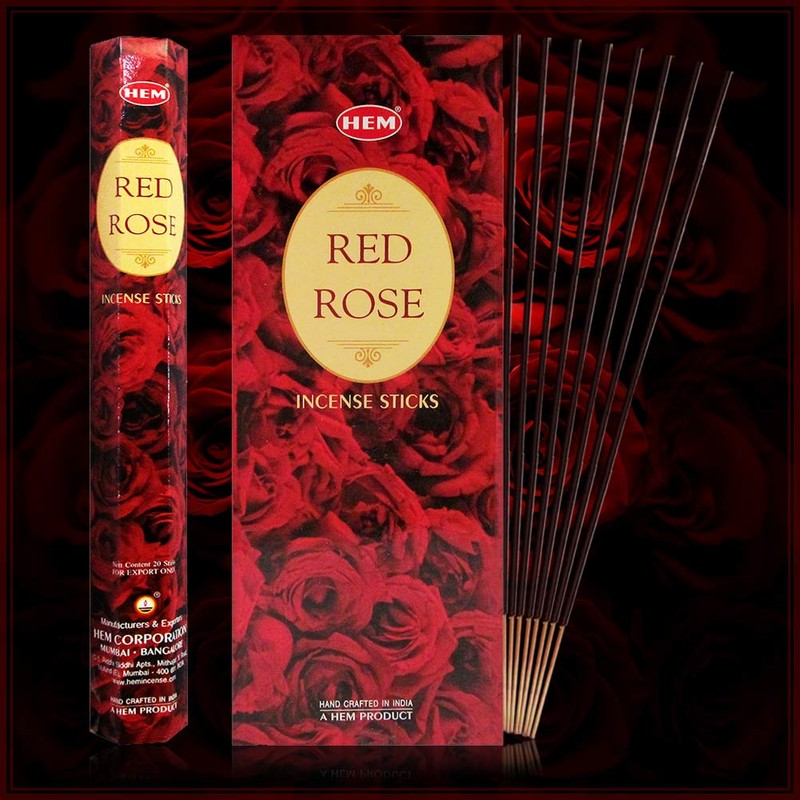 Red Rose Incense Sticks and Incense Stick Holder Bundle Insence