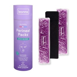 LEONNS Reusable Perineal Ice Packs for Postpartum - 3 Postpartum Ice Packs with Soft Satin Sleeves- Post Partum Relief Ice Pads with 2 in 1 Hot or Cold Pack Functionality