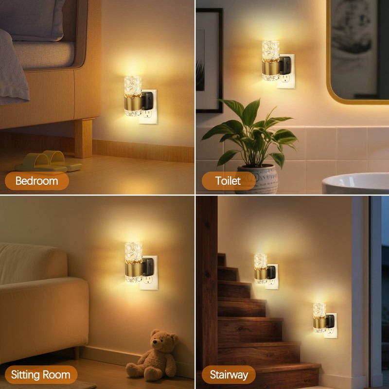 SCNNC Dimmable LED Night Light, 2 Pack Night Lights Plug