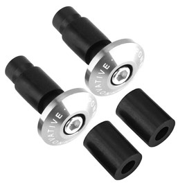 KIMISS 22mm 1Pair Handlebar Plug Bar End Plug Cap Handlebar End Grips Handlebar Grips Plugs Slider Plug Caps Bar Ends Weights Aluminum Alloy Rubber for Most Motorcycle Universal 7/8inch Silver