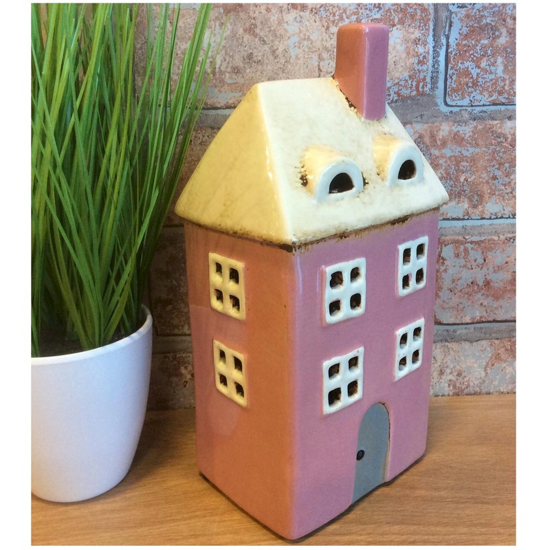 Village Pottery Pink Tall Tea Light Holder