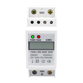 VOANZO Single-Phase Electricity DIN Rail Energy Meter Electricity Consumption Measurement LCD Display Electronic Energy Consumption Monitor 10-40A AC220V