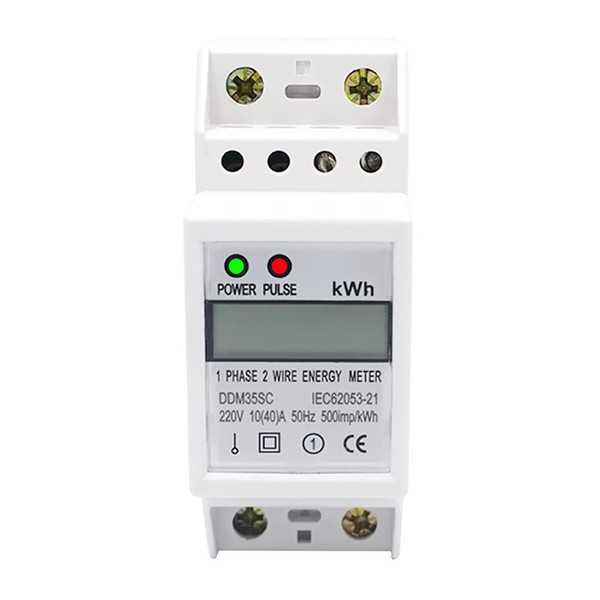 VOANZO Single-Phase Electricity DIN Rail Energy Meter Electricity Consumption Measurement