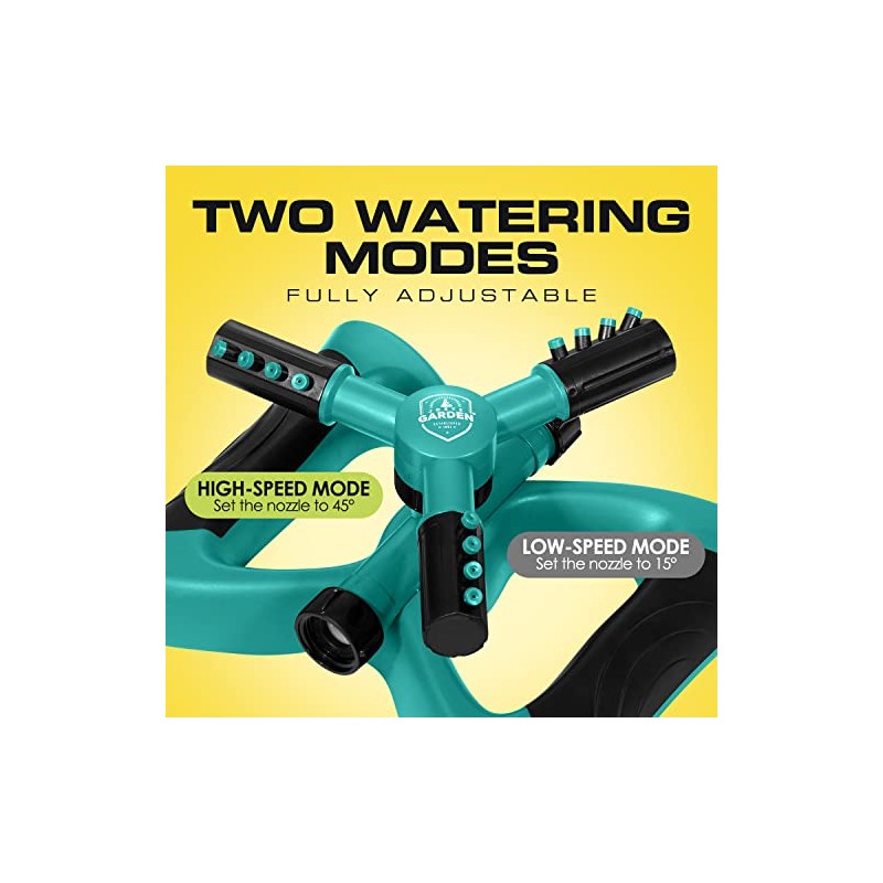 Rotating Garden Sprinkler with Adjustable Arms and Weighted Base