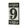 Green Floral Ceramic House Numbers & Letters Tile Size 7.5cm