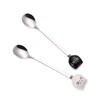 Cute Cat-Shaped Coffee Spoon Set - Black and White Cat