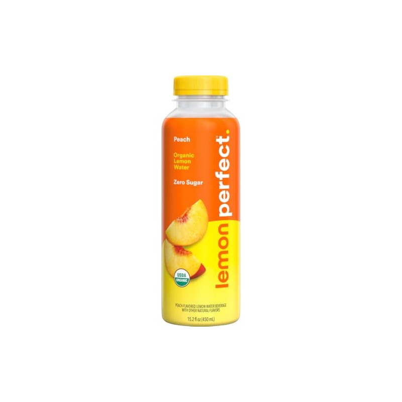 Lemon Perfect Peach, Hydrating Flavored Lemon Water, Zero Sugar, Delicious