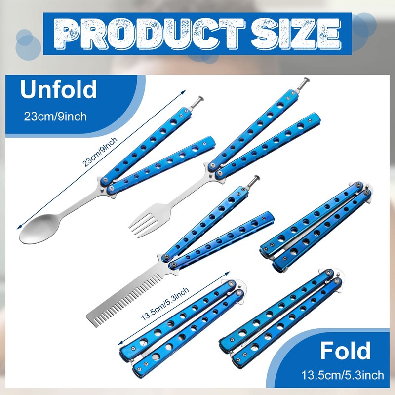 Eaasty 3 Pieces Butterfly Comb, Butterfly Fork and Spoon Set,