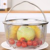 Mesh Steaming Basket Stainless Steel Comfortable Handles Heat Resistant Steaming
