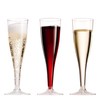 100 Plastic Champagne Flutes - 5 Oz Disposable Clear Champagne