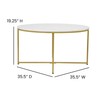 Flash Furniture Hampstead Collection Coffee Table - Modern White Marble
