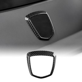 KUNGKIC For Abarth 595 500 2008-2023 Car Trunk Logo Frame Car Rear Logo Frame Hard Carbon Fibre Sticker Decorative Interior Accessories Gift, Black