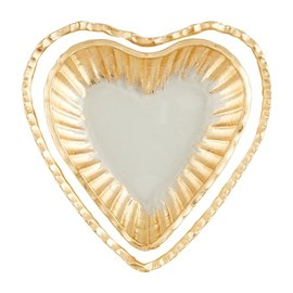 Mud Pie Glass Heart Tidbit Trays, small 5 1/2' x 5 1/2" | large 6 1/2" x 6 1/2", GOLD