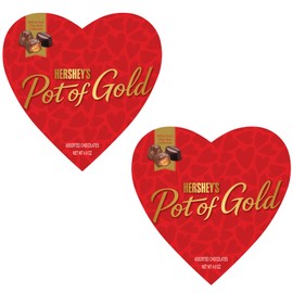 Pot of Gold Hearts - Pack of 2 - Delicious Chocolates that Generations Have Loved - Great for Sharing with that Special Someone for Valentine's Day - Smiling Sweets