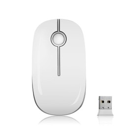 TSYMO 2.4G Slim Wireless Mouse with Nano Receiver, Less Noise, Portable Mobile Optical Mice for Notebook, PC, Laptop, Computer, MacBook MS001