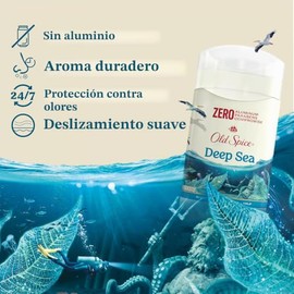 Old Spice Desodorante para hombres, sin aluminio, aroma de mar profundo con elementos oceánicos, 3 onzas (paquete de 3)