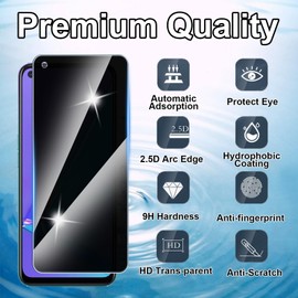 Hirshen [2 Stück] Sichtschutzfolie für Oppo A72 Panzer Schutz Glas, Anti-Spähen Privatsphäre Schutzfolie, 9H Härte, Anti-Kratzer, Bläschenfrei,Anti-Spy