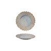 Creative Co-Op Flower-Shaped Stoneware Plate in Reactive Glaze, White and